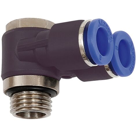 Riegler Y-Winkelsteckverschraubung »Blaue Serie«, drehbar, G 1/8 a. Ø 6mm
