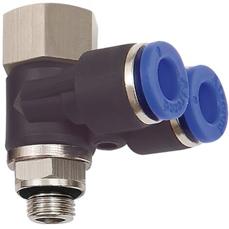 Riegler Y-Winkelsteckverschraubung »Blaue Serie« drehbar, G 3/8 i./a.