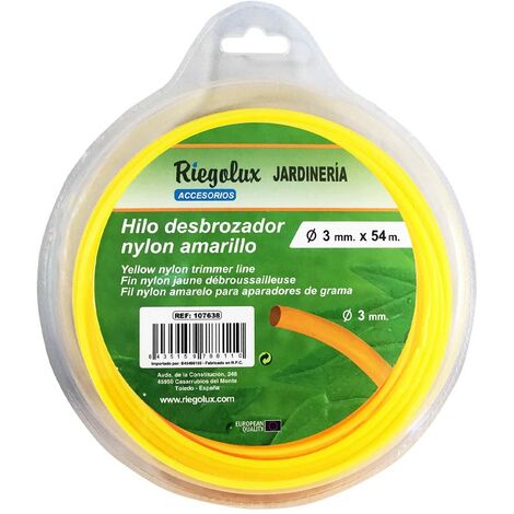RIEGOLUX 107638 Decespugliatore Rotondo in Nylon, Giallo, 3 mm x 54 m