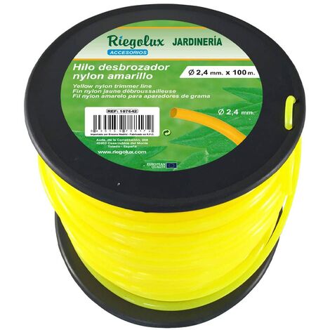 Riegolux 107642 Filo Decespugliatore Nylon Rotondo, Giallo, 2,4 mm x 100 m