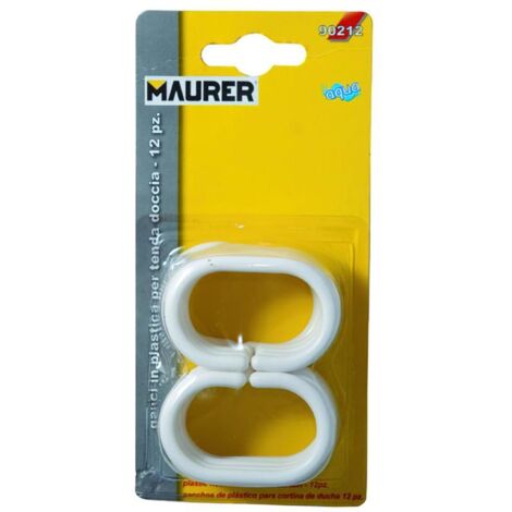 RIEL CHYC juego ganchos plastico cortina baño (blister 12 piezas)