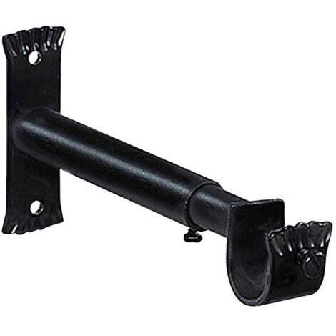 Soporte forja extensible para barras de cortina hasta 20 mm – Color negro – Ideal para madera dura y teca – Riel Chyc