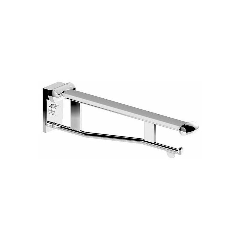 

Keuco - Riel de soporte abatible para saliente WC PLAN CARE 700 mm, extraíble cromado / gris claro