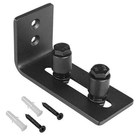Riel de suelo de 1 pieza para puertas de granero, guía de soporte de suelo ajustable para puertas corredizas de acero al carbono para montaje en pared
