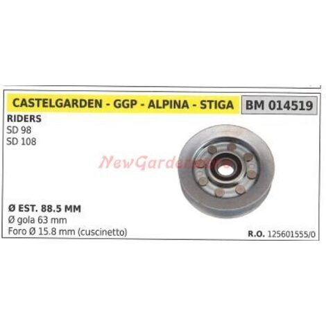Riemenscheibe für Aufsitz-Rasentraktor SD 98 SD 108 014519