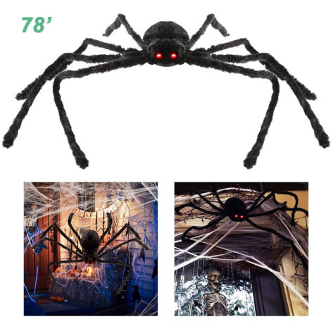 Riesige Halloween-Spinne, 200 cm, realistisch, verstellbar, zum Aufhängen, für drinnen und draußen, zur Dekoration von Partys
