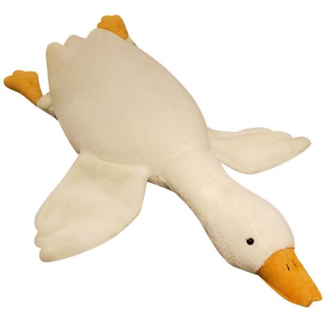 Riesiges 50 cm großes weißes Gans-Plüschkissen – Weiches und dekoratives Kissen für Kinder und Erwachsene