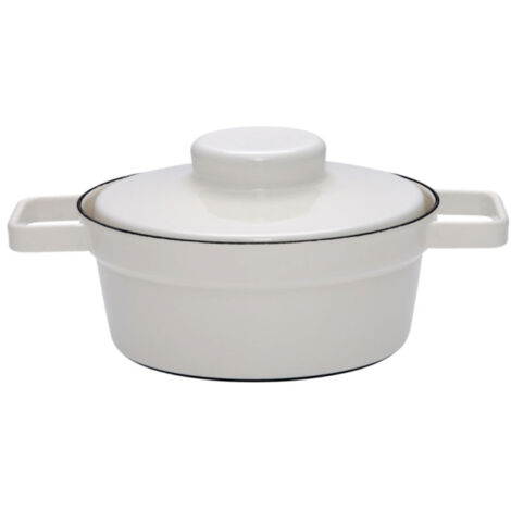 Riess Aromapot pentola con coperchio Ø20cm 1,2 litri Smalto grigio chiaro Induzione