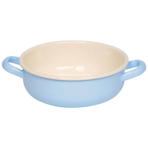 Riess Bol paysan avec deux poignées Ø18cm émail Classic bleu pastel