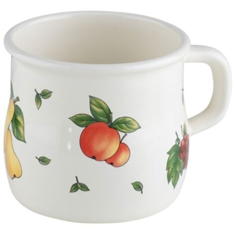Riess Casserole à bord bombé Ø8cm 3/8 litres émail Country Fruit Garden