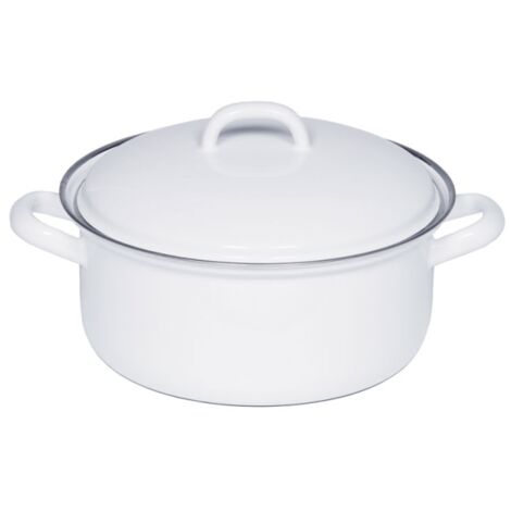 Riess Casseruola Classic White con coperchio Ø16cm smaltato