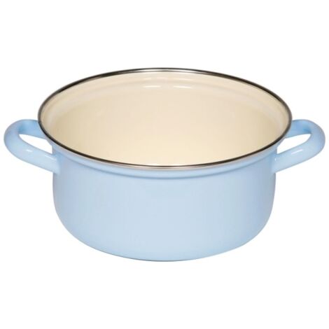 Riess Casseruola classica con bordo cromato Blu pastello Ø18cm 1,5 litri