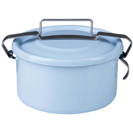 Riess contenitore per alimenti rotondo Ø14 da 1 litro con coperchio e manico blu pastello