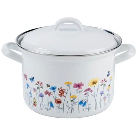 Riess Country Flora casseruola per carne con coperchio Ø16 cm 1,5 L ad induzione