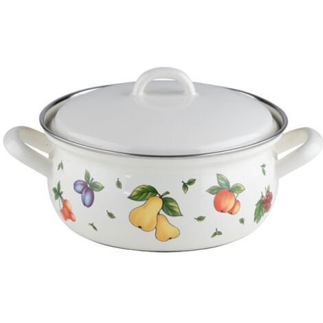 Riess Country Fruit Garden casseruola con coperchio Ø18 cm 1,5 litri smalto