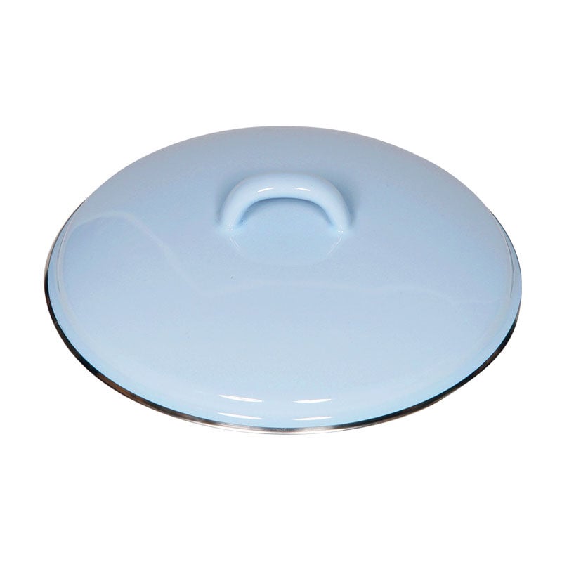 Unbekannt - Riess Couvercle avec bord chromé Ø24cm émail Classic pastel bleu