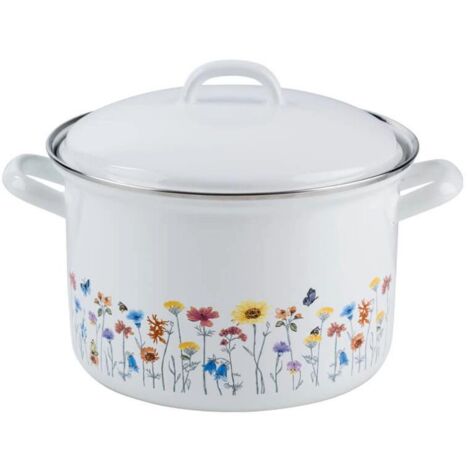 Riess pentola per carne smaltata con coperchio 18 cm 2,5 litri Flora