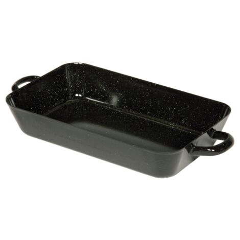 RIESS Profi Bratpfanne Email, schwarz, mit Griff, Länge: 260 mm