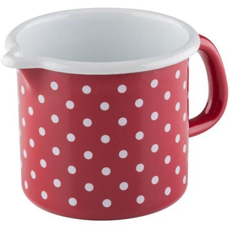 Riess Schnabeltopf ⌀10cm 3/4L Pünktchen Rot Emaille