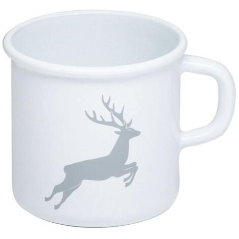 Riess tazza da caffè con bordo Ø8cm 3/8 litri smaltata country deer grigio
