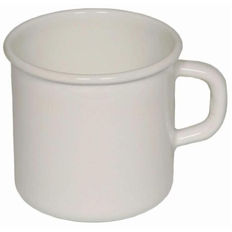 Riess Topf (Becher) mit Bördel Ø9cm 1/2 Liter Emaille Classic weiss Induktion