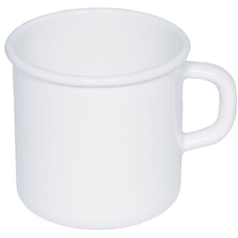 Riess Topf mit Bördel (Becher) Ø8cm 3/8 Liter Emaille Classic Weiss