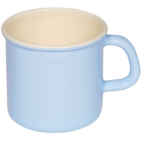 Riess Topf mit Bördel (Becher) Ø9cm 0,5 Liter Emaille Classic Pastell Blau