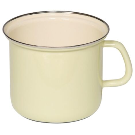 Riess Topf mit Chromrand Ø16cm 2L Pastell Gelb Emaille
