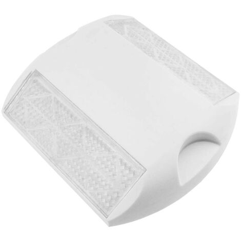 Riflettore catarifrangente bianco in plastica calpestatile da asfalto  115x80x17mm
