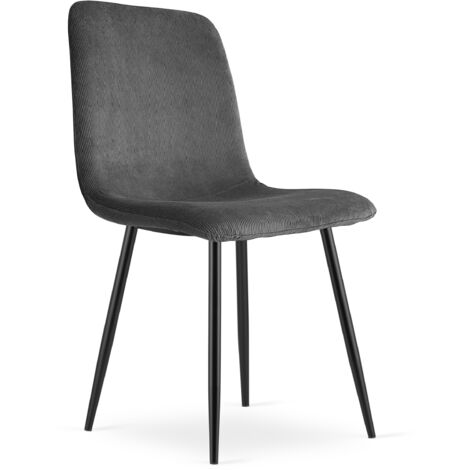 RIFT Stuhl - grauer Cord / schwarze Beine x 1