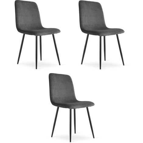 RIFT Stuhl - grauer Cord / schwarze Beine x 3