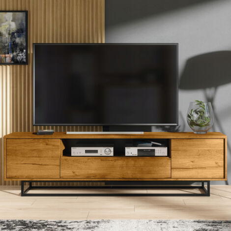 Rift TV Unit 200cm - Dark Oak