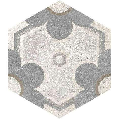 RIFT YEREVAN - Carrelage patchwork hexagonal à motifs aspect béton - Gris, Anthracite, Gris Perle, Marron