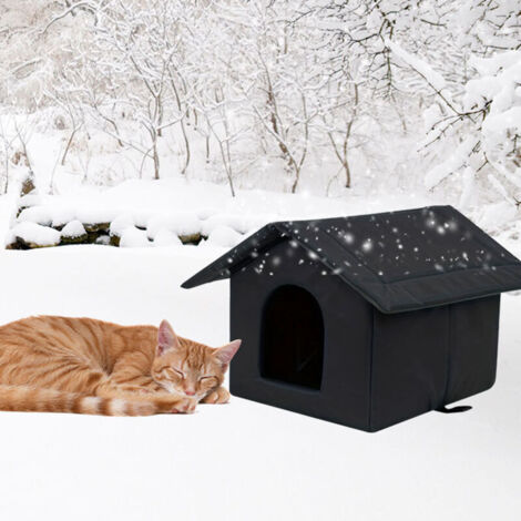 Rifugio per gatti randagi, impermeabile, accessori per animali domestici, cuccia da esterno, casetta calda per gatti selvatici, 40 cm x 38 cm x 35 cm