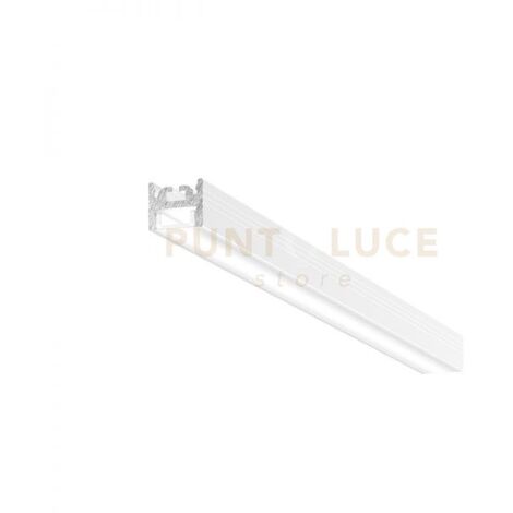 RIGA G  - PROFILO IN ALLUMINIO SEZIONABILE PER INSTALLAZIONE PARETE/SOFFITTO/SOSPENSIONE PIU STAFFE CON DIFFUOSRE MT2 COLORE BIANCO