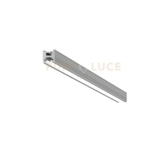 RIGA P - PROFILO IN ALLUMINIO SEZIONABILE PER INSTALLAZIONE PARETE/SOFFITTO/SOSPENSIONE PIU STAFFE CON DIFFUOSRE MT2 COLORE ARGENTO
