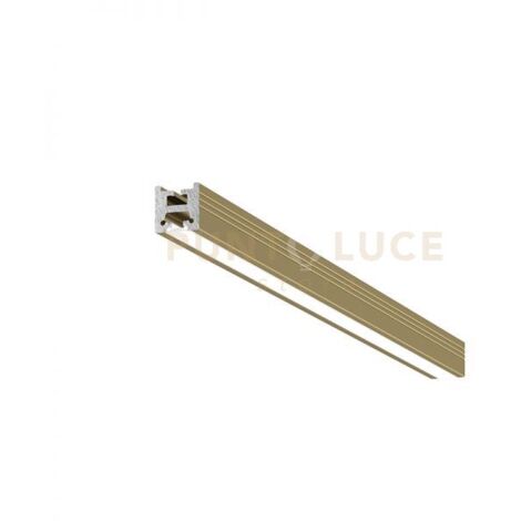 RIGA P - PROFILO IN ALLUMINIO SEZIONABILE PER INSTALLAZIONE PARETE/SOFFITTO/SOSPENSIONE PIU STAFFE CON DIFFUOSRE MT2 COLORE ORO