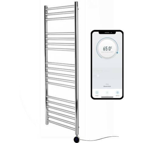 Riga Stainless Steel WiFi Smart Electric Heated Towel Rail 400mm W x 1000mm H