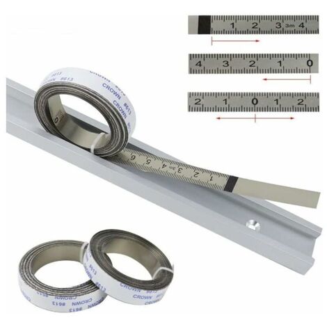 Righelli metrici, strisce di guida autoadesive, per sega troncatrice, metro a nastro, righello graduato, centro a destra e a sinistra, 2,5M-0-2,5M, argento, 1 pz.