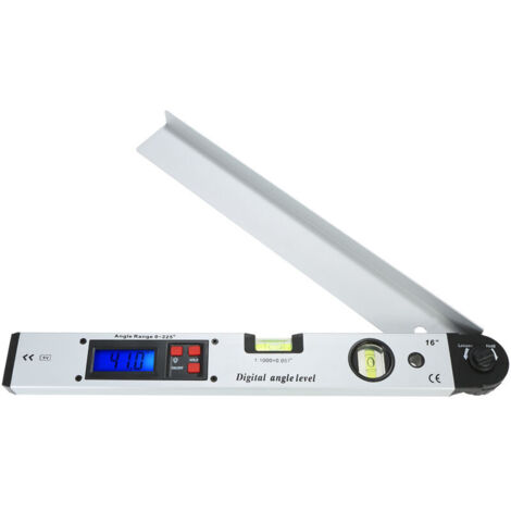 Righello angolare elettronico da 225 gradi, righello angolare da carpentiere da 400 mm, display digitale, rapporto angolare, spedito senza batteria