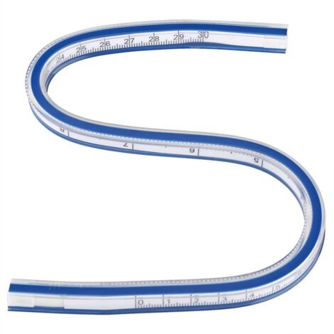 Righello curvo flessibile in plastica da 30 cm / 40 cm / 60 cm per pittura, disegno, grafica, misurazione, design di abbigliamento (1)