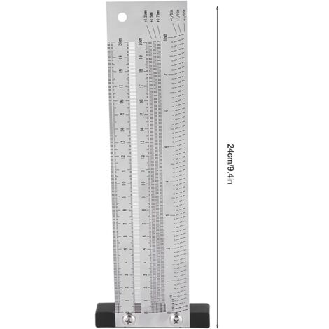 Righello di marcatura di precisione ultra, versione metrica in acciaio inossidabile, righello per tracciatura del legno, strumento di misurazione a squadra T ad alta precisione (8 pollici)