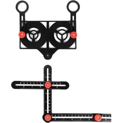Righello di misurazione multi-angolo con foro di posizionamento, righello pieghevole a 12 lati, per progetti di falegnameria e ingegneria.