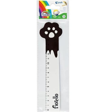 Righello Fiorello 15 cm a forma di zampa di gatto GR-F37MW