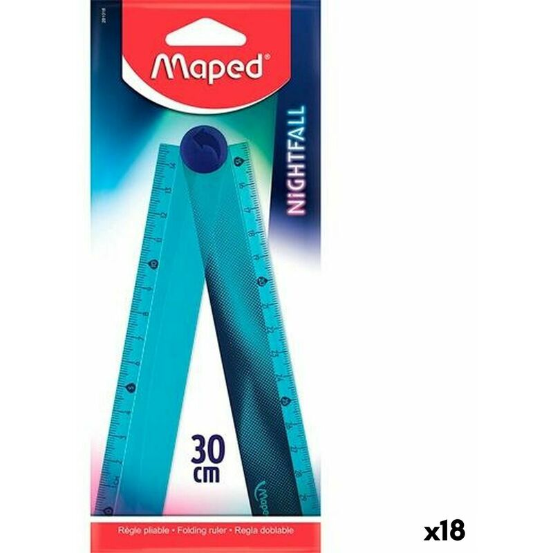 Image of Righello Maped Nightfall Azzurro Plastica 30 cm 18 Unità