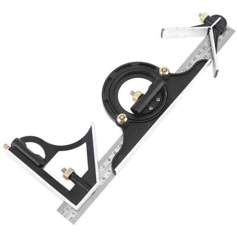 Righello quadrato combinato con goniometro multifunzione da 300 mm, strumento di misurazione in acciaio inossidabile, strumenti professionali per falegnami