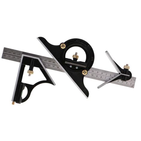 Righello quadrato combinato da 12 pollici Righello di misurazione meccanico in acciaio inossidabile ad alta precisione Righello bifacciale per misurazione metrica imperiale