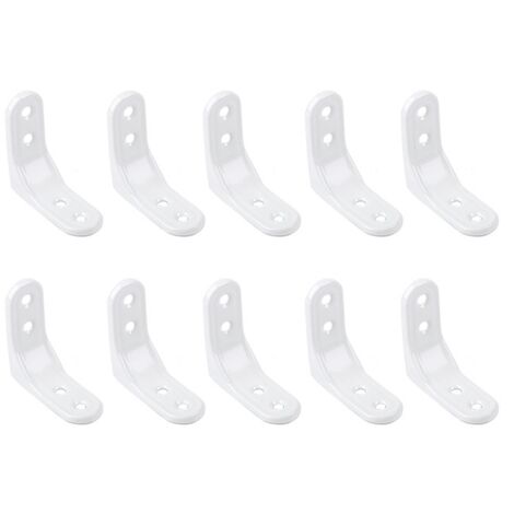 Right Angle Bracket, 10pcs Right Angle Bracket, White Stainless Steel Bracket, 50mm White Fixed Bracket, 90 Degree L Shape Right Angle Bracket-Wall Shelf