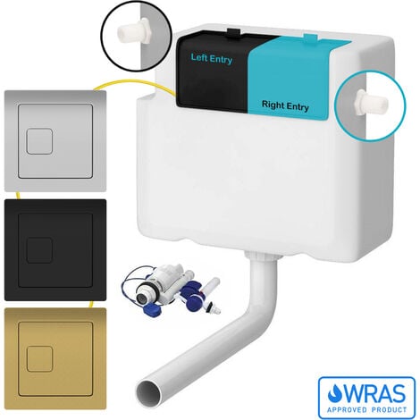 GRAVAHAUS Right Entry Cistern & Brushed Brass Button