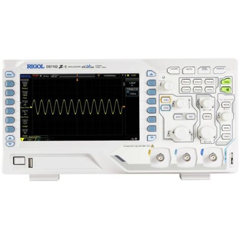 Rigol DS1102Z-E Oscilloscopio digitale 100 MHz 2 canali 1 Gsa/s 24 Mpts 8 Bit Memoria digitale (DSO) 1 pz.